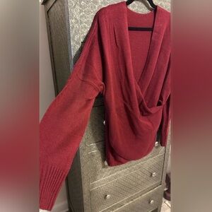 NWOT Deep V Neck Wrap Sweater
